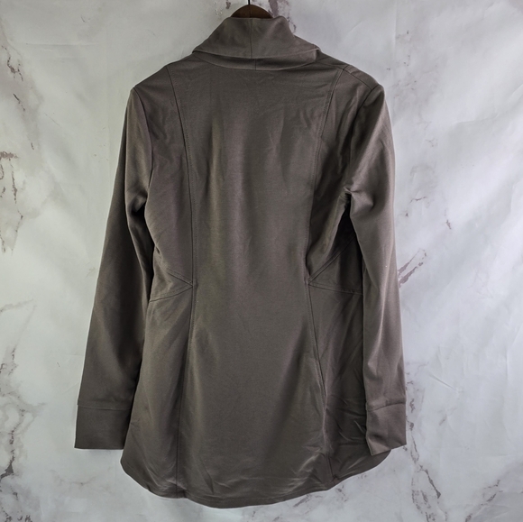 White House Black Market Jacket Womens Small Cowl Zip Slub Lounge Alpaca Thumb - Picture 5 of 12